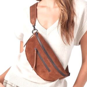 Hammitt Charles Brown Suede Sling Bag